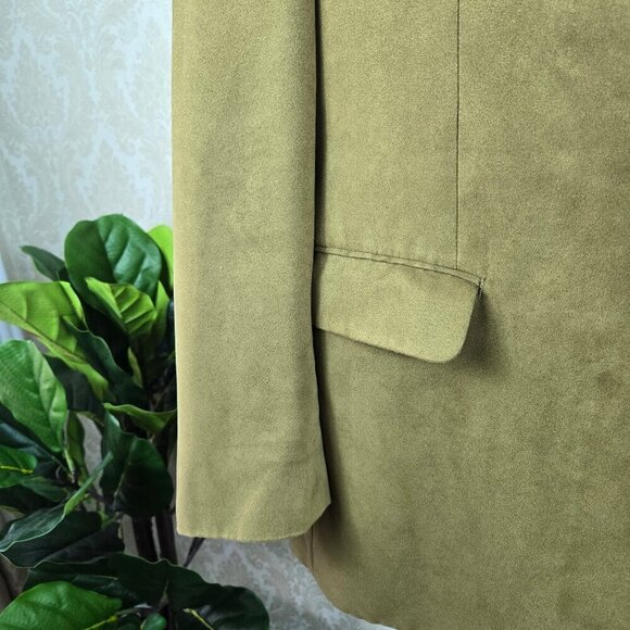 Lauren Ralph Lauren Size 46L Tan Faux Suede Sport Jacket Blazer 2 Button Closure - Picture 5 of 15
